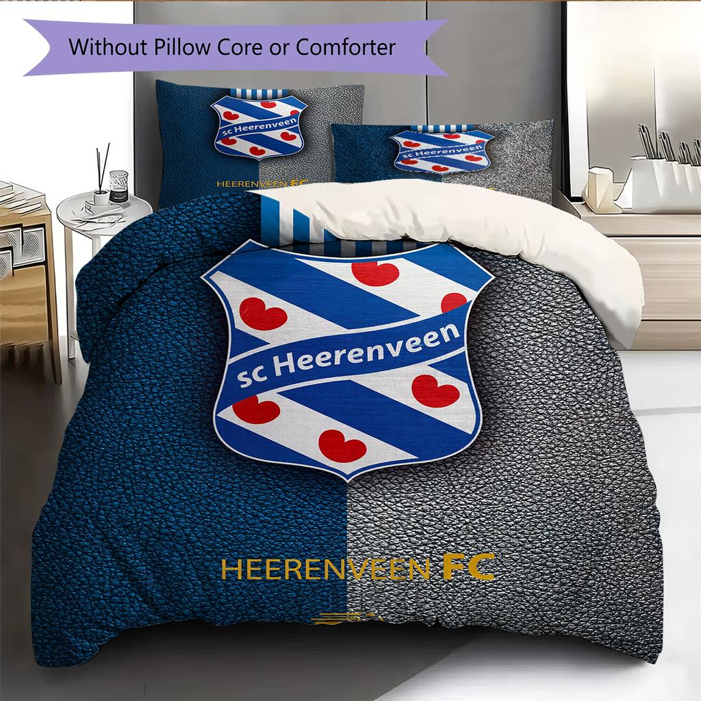 SC Heerenveen  Комплект постельного белья с рисунком  Декор для дома  Подарок (1 пододеяльник + 2 наволочки без наполнителя)