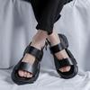 Модные новые летние сандалии Трендовые мужские и высококачественные стили Для отдыха Вечеринки Удобная уличная обувь для ходьбы Черная дышащая обувь