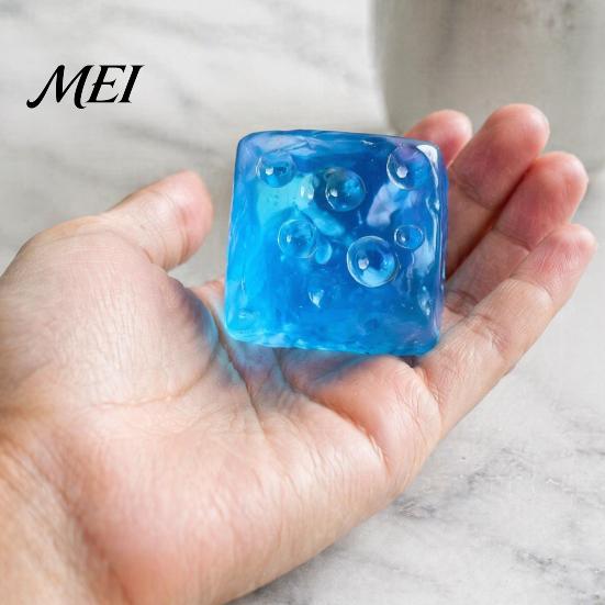 Relaxing Desk Toy Shapeable Cheese Cube Squeeze Toy, Anxiety Relief Block Sensory Stress Reduction Fake Pinch Home Office Relaxation Tool Gel Filling