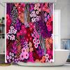 Цветочная шторка для душа Ботанический цветочный узор Декор для ванной Винтажный Моющийся Водонепроницаемый Тканевый Фон