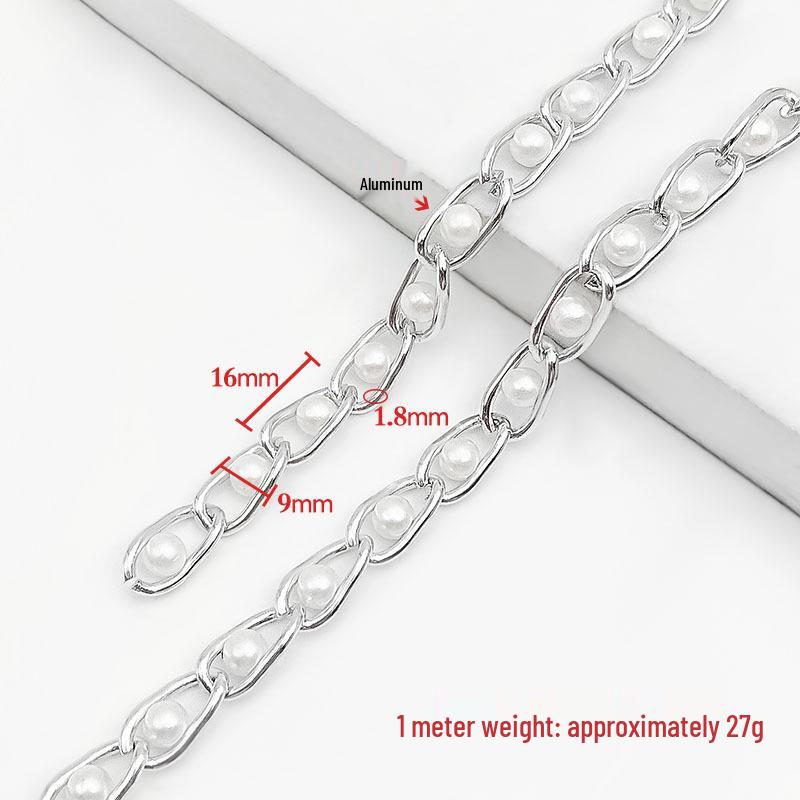 Женский пояс-цепочка из бусин и жемчуга - Алюминиевая цепочка от 6 мм до 8 мм для сапог и аксессуаров для одежды