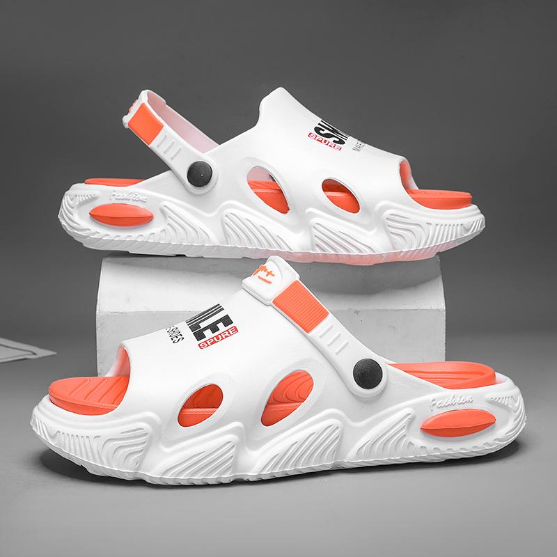 38-45 Men's Plus Size Fashionable One Line Mop Home Casual Slippers Beach Sandals Outdoor Two-piece Slippers