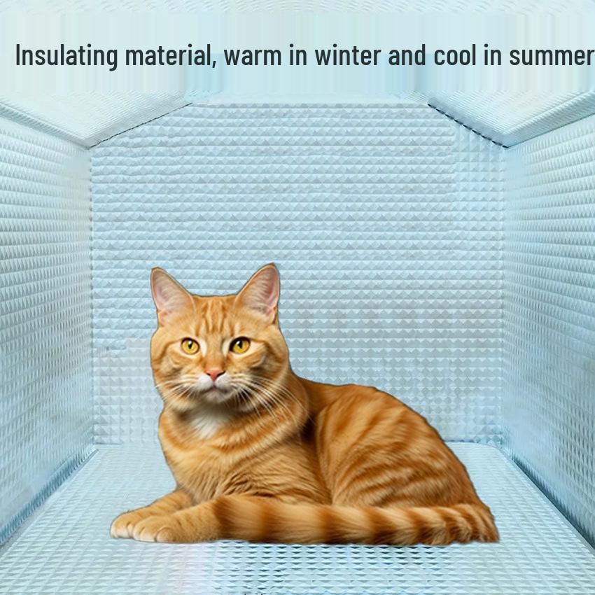 Водонепроницаемая уличная кровать для кошек и собак - Домик для бездомной кошки, Холодостойкий и теплый, Ткань Оксфорд, Универсальное гнездо для питомца на четыре сезона.