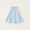 Girl Summer Cotton Sleeveless Dress With Bow Embroidery For Kids Age 3 To 8