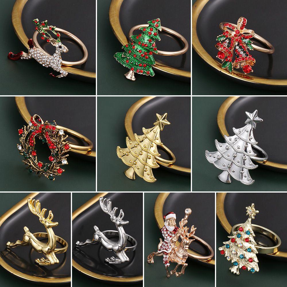 Merry Xmas DIY Craft Christmas Tree Napkin Ring Christmas Supplies Table Decoration Mouth Ring