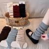 Утепленные гетры вязаные с бантом гольфы средней длины новые махровые носки осень и зима