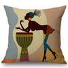 Cartoon Fashion African Lady Sofa Decorative Pillows Cases Africa Symbols Modern Decoration Art Cotton Linen Cushion Cover