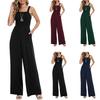 Summer Sleeveless Jumpsuits for Women High Waist Wide Leg Pants Romper