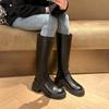 Осень и зима Новые круглые сапоги Frye Boots с толстой подошвой, тонкие эластичные сапоги, высокие рыцарские сапоги на небольшом толстом каблуке для женщин