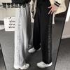 INS Harajuku Стиль с буквенным принтом Широкие прямые брюки Женские весенние и летние свободные повседневные спортивные брюки Хип-хоп Брюки для пар в ленивом стиле