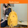 Letter Simple Printed Student Backpack With Coin Purse For Casual Activities