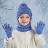 Children's Cap Scarf Gloves Three-Piece Set Coldproof Wool Cap Boys Girls Outdoor Warm Knitted Hat