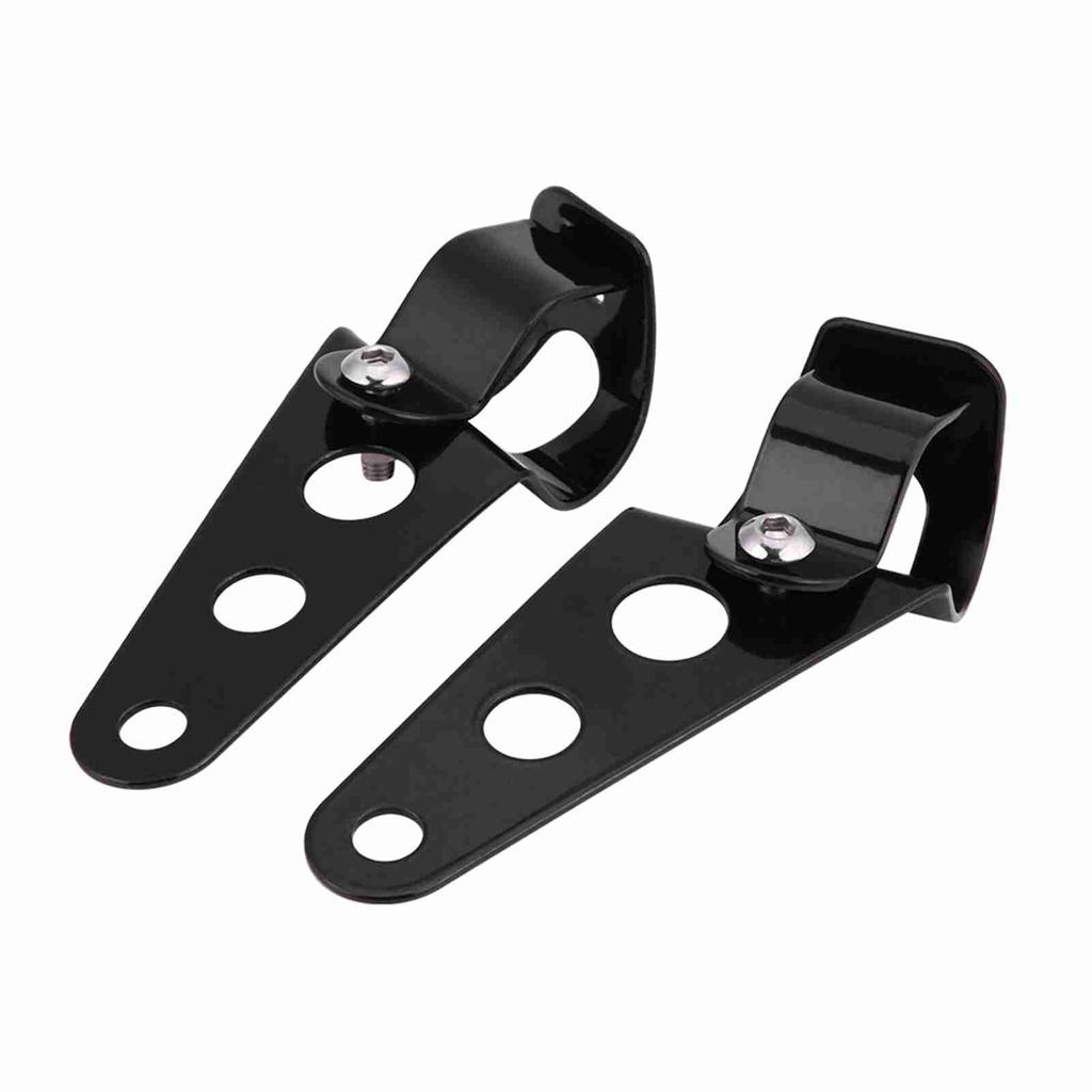 1 Pair Stainless Steel Motorcycle Headlight Bracket Fork Small Mount Stand Support (Black)