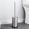 Stainless Steel Toilet Brush with Base - Soft Bristle, Long Handle for Bathroom Cleaning