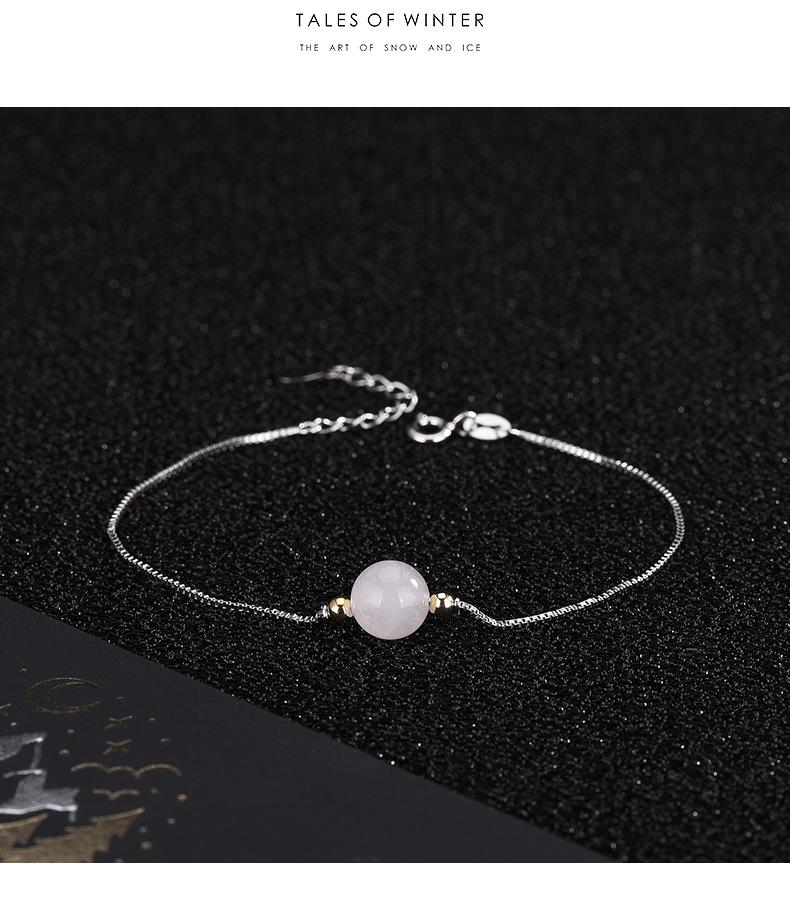 Браслет из стерлингового серебра S925 с кристаллами, маленький браслет из свежей травы, литературный браслет с кристаллами лунного камня и ягодами