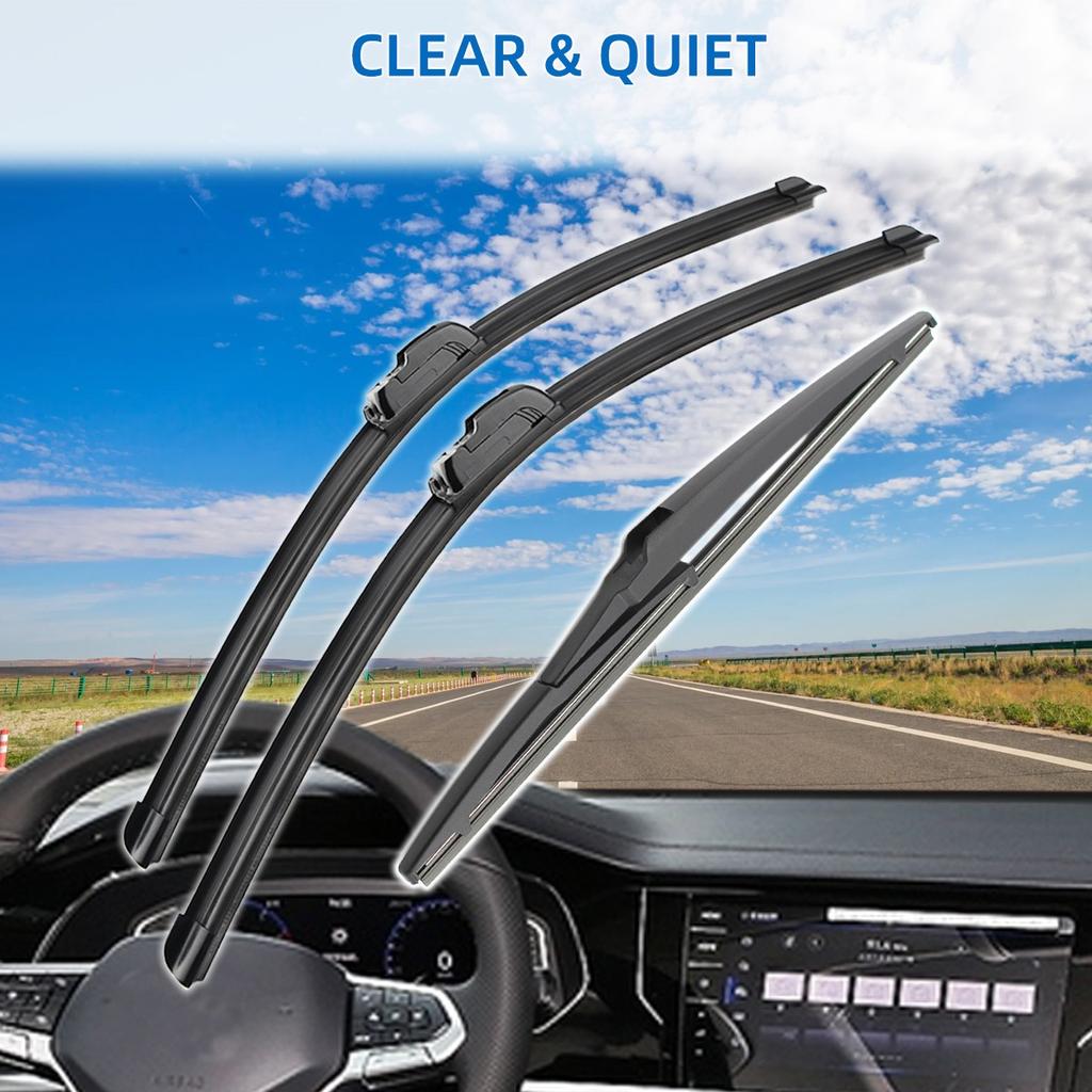 3PCS For TOYOTA RAV4 XA30 2005-2012 24"+16"+12" Front Rear Wiper Blades Windshield Windscreen Window Cutter Accessories 2007 2008 2009 2010 2011 2012