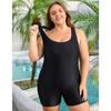 Charmleaks Plus Size Swimsuit для женщин, спортивный цельный купальный костюм Boyleg