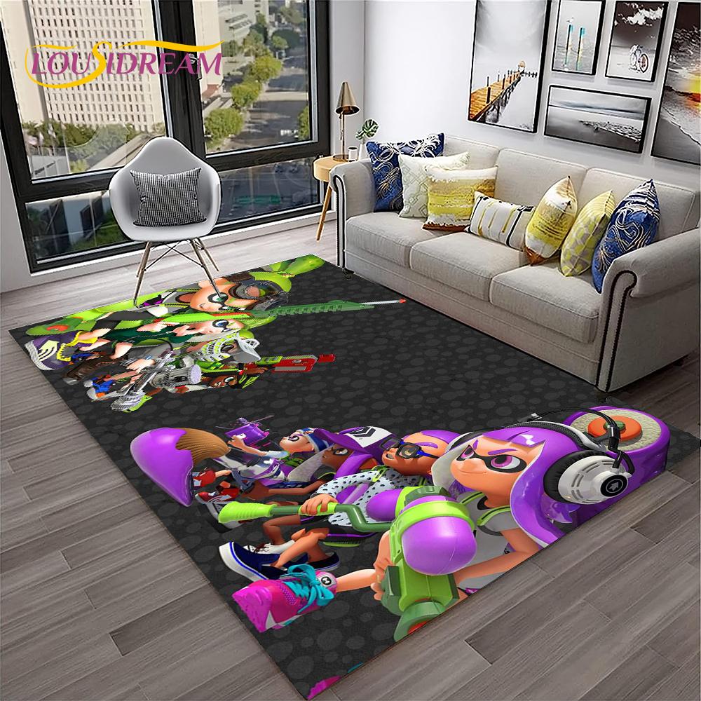 Мультфильм ПК геймер 3D игры Splatoon ковер ковер для дома гостиная спальня диван коврик декор, детский коврик нескользящий напольный коврик