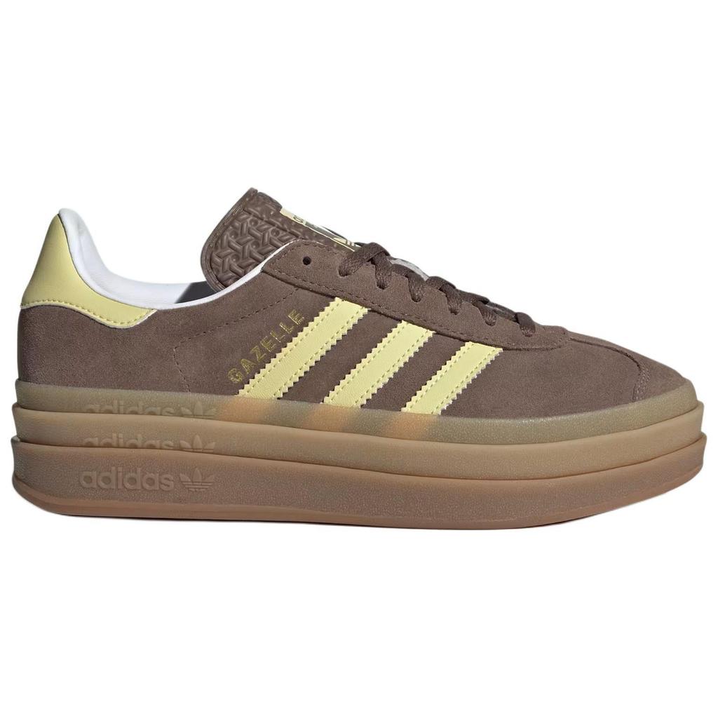 Adidas Gazelle Bold Earth Strata Powder Yellow женские кроссовки коричневые облачно-белые JI2697