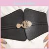 Fashion Gold Buckle Decoration Women Casual Black Faux Leather Belt For Dress And Coat Fashion Accessory