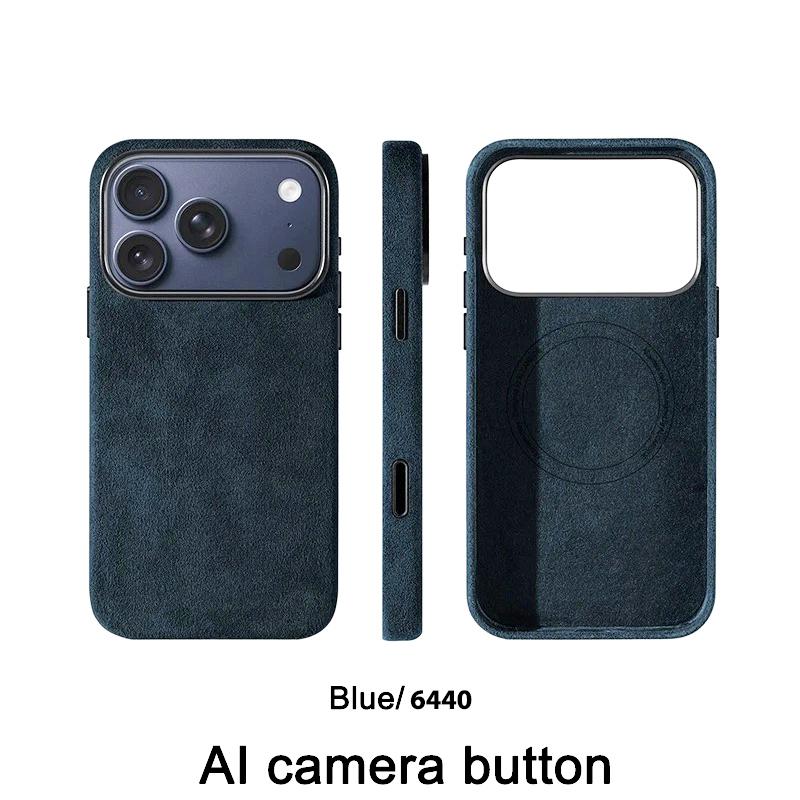 Итальянский Магнитный Чехол из АЛЬКАНТАРЫ для IPhone 18 17 Pro Max с MagSafe Кожаная Крышка Защита Кнопки Камеры Задняя Крышка Телефона
