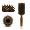 Professional Salon Hair Comb 80mm Wood Round Hairbrush Roll Hairdresser Combs Boar Bristle Curly Hair Brush Straightening Brush