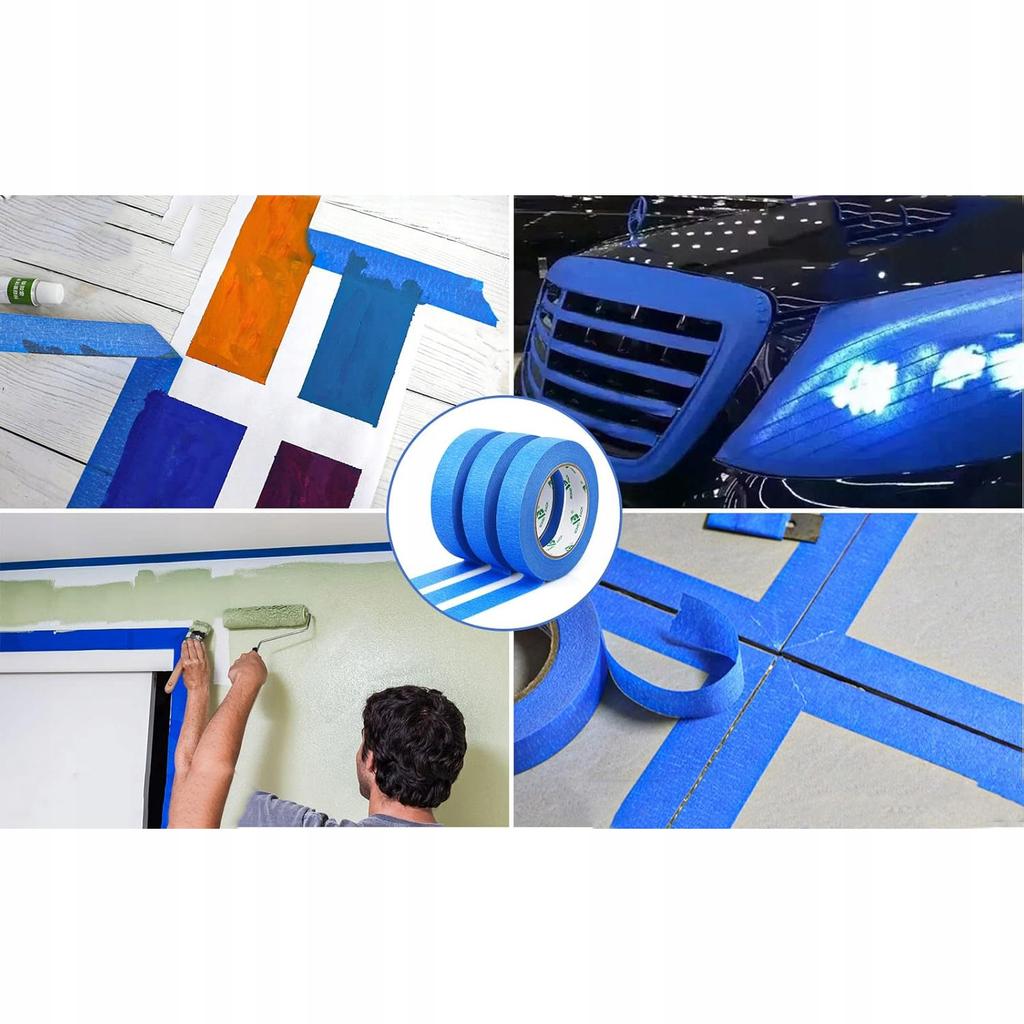 Rosfix Taśma Malarska 30 mm x 50 m – Profesjonalna do Precyzyjnego Wykończenia | Papier Krepowany | Ekologiczny Klej Akrylowy