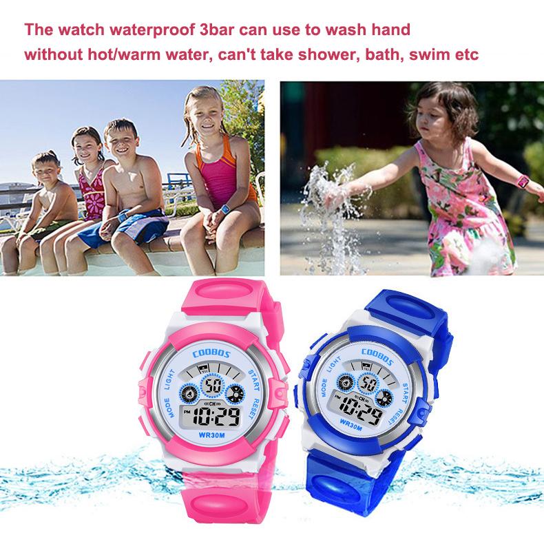 Military Sports Children Watch Colorful Back-light LED Digital Watch Luminous Waterproof Electronic Watch for kids Boys girls