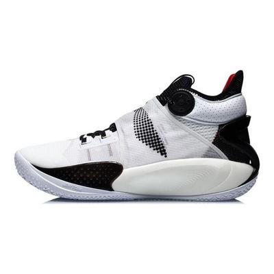 Баскетбольные кроссовки Li Ning Sonic 9 противоскользящие прочные легкие среднего размера мужские баскетбольные кроссовки белые черные ABAR011-1