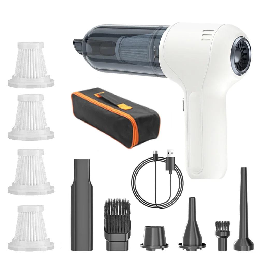 Автомобильный пылесос беспроводной портативный пылесос для автомобиля 95000PA высокомощный мини ручной автомобильный пылесос воздуходувка 2 в 1