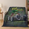 Мультяшный знак Rat Fink Гоночный автомобиль Мотоцикл Фланелевое одеяло Мягкое теплое одеяло Плед для спальни гостиной кровати путешествия пикника