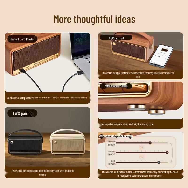 Edifier M285 Ретро Портативная Bluetooth-колонка CN вилка (адаптер в комплекте)