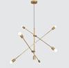 Modern Starburst Brass Chandelier, Handmade Ceiling Pendant Fixture