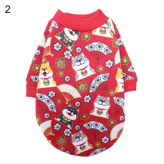 Год Мультфильм Зима Новый Щенок Кошка Дизайн Маленький Средний Одежда для домашних животных Собака Свитер