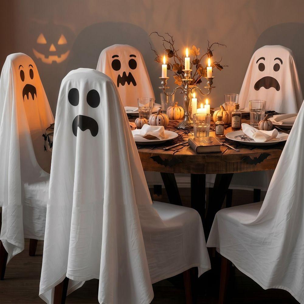 Pumpkin Halloween Dinner Chair Seat Cover Skull Pattern Festival Table Decor Home Decoration