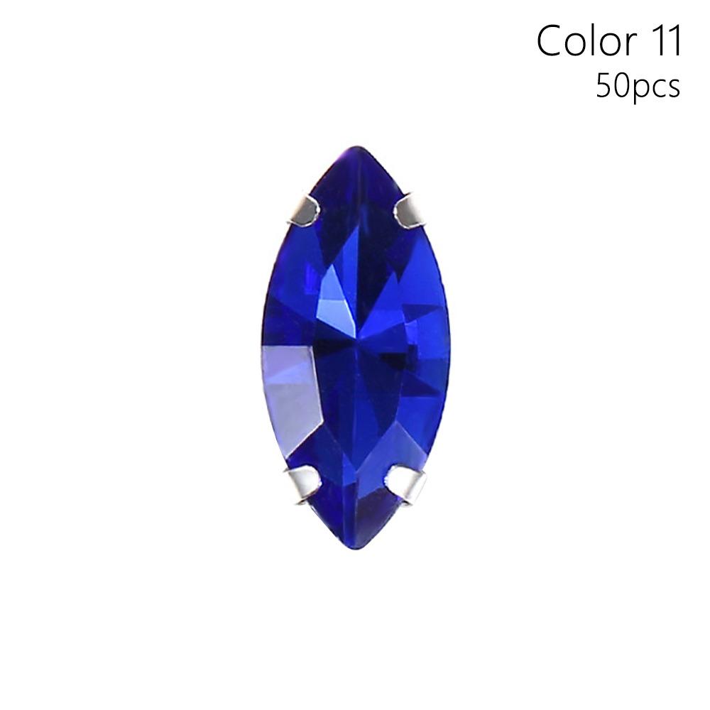 50Pcs/Pack Sew On Glass Crystal Stones With Silver Claw Diamond Beads Ornament  For Needlework