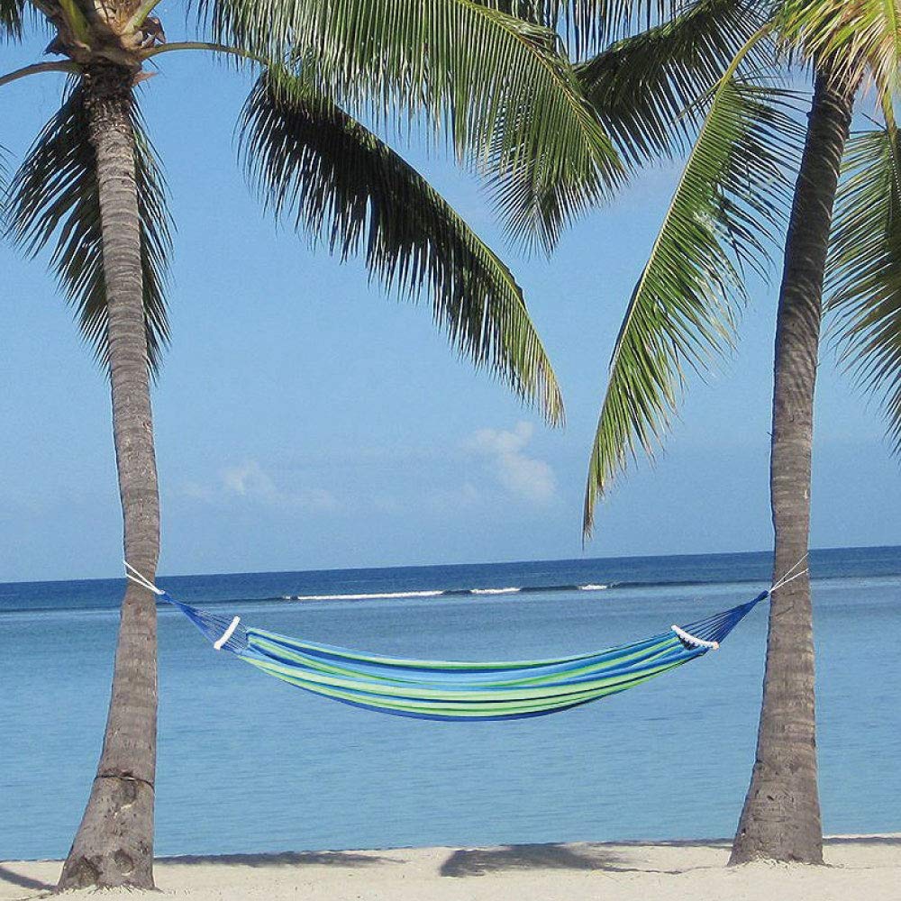 Morytrade Тканевый гамак с деревянным каркасом для кемпинга на открытом воздухе и использования в помещении (1 человек, синий)