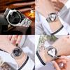 Elegant Triangle Dial Watch Hollow Design Fashionable Steel Band And Glass Surface