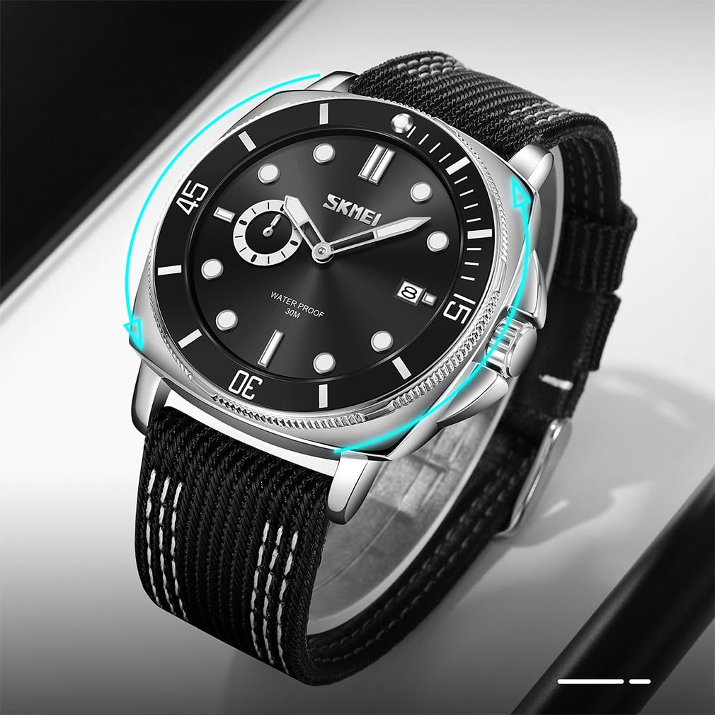 Часы для спорта черные часы на руку стильные брендовые часы с нейлоновым ремешком водонепроницаемые большие повседневные деловые аналоговые флуоресцентные роскошные настоящие черные часы для