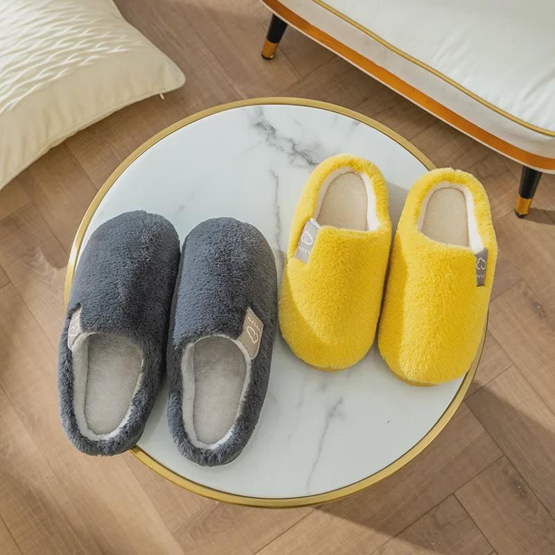 Уютные нескользящие плюшевые тапочки: Унисекс Зимний комфорт в помещении для мужчин и женщин
