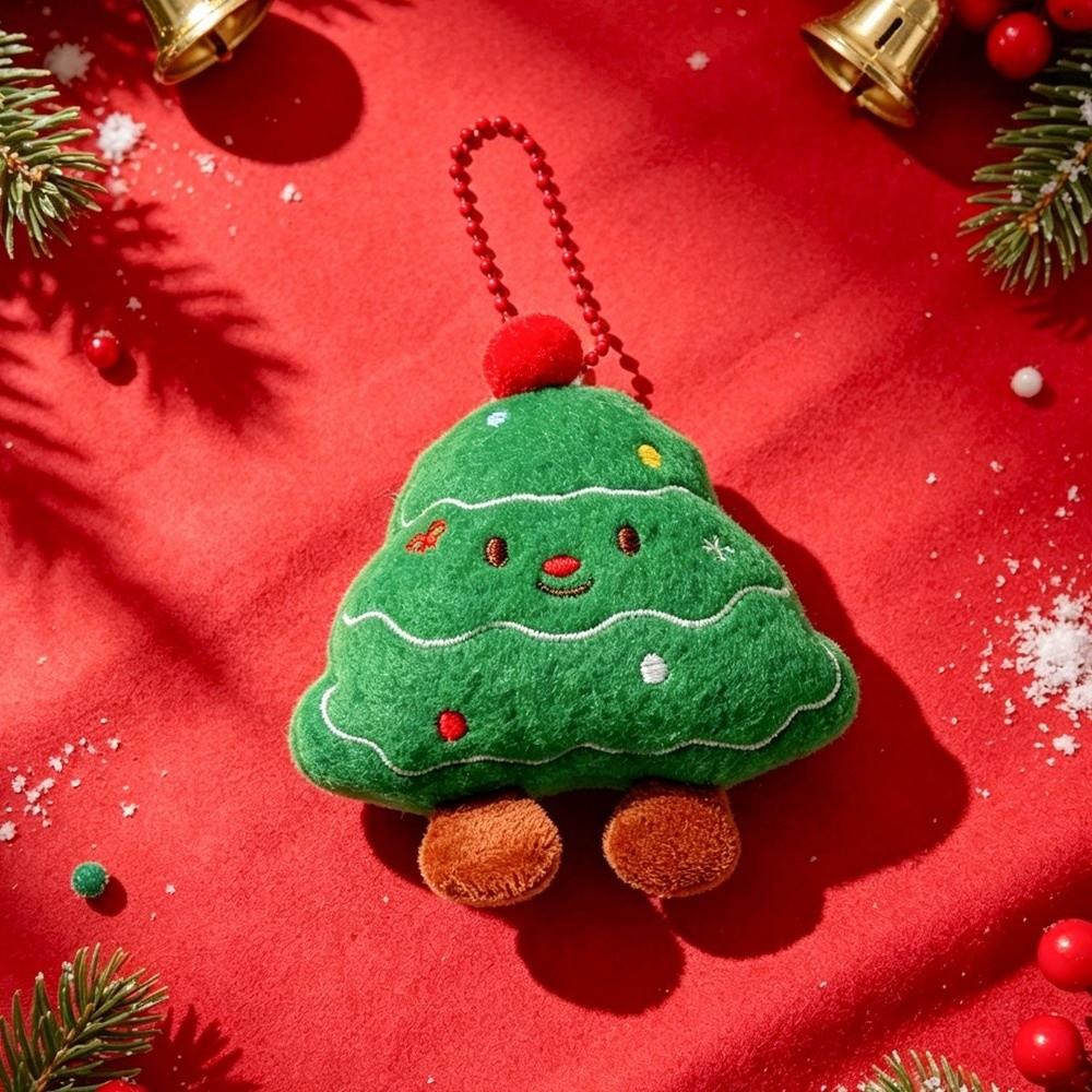 Tree Christmas Keychain Snowman Plush Santa Keychain Cute Stuffed Animal Tree Decoration