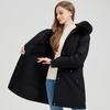 Fashion Winter Coat Female Long Parkas Hooded Detachable Sleeves Faux Fur Collar Thick Warm Women's Jackets