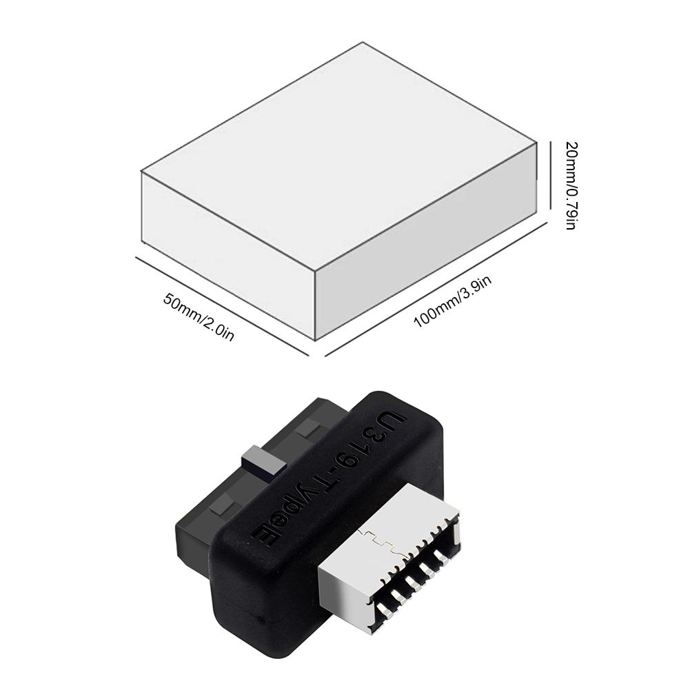 Computer Motherboard Header Motherboard USB Header Adapter 19Pin / 20Pin To Type-E Internal Header To Type E Adapter Connector