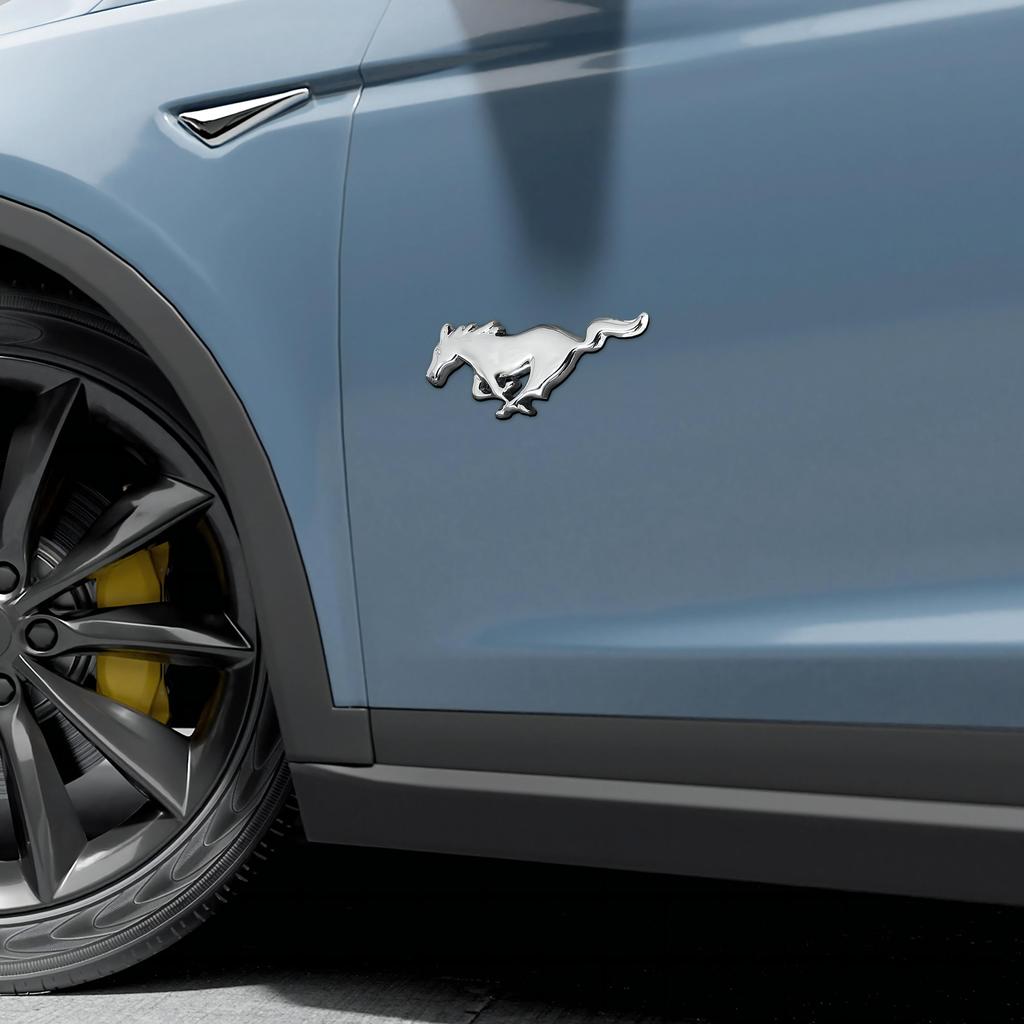 2PCS 7.5/11CM 3D Mustang Badge Running Horse Sticker For Ford Fiesta Focus Mondeo Kuga Edge Shelby GT Car Body Decoration Emblem