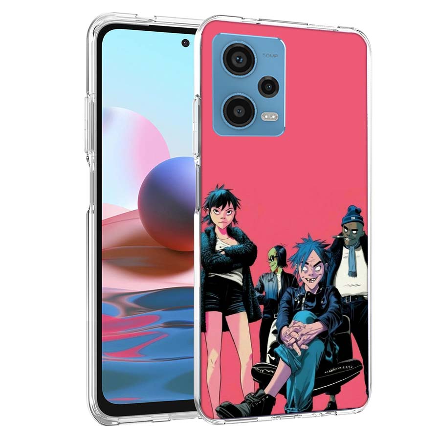Аниме чехол Gorillaz для Redmi Note 13 12 14 15 Pro Plus 13R 11 11T 11E 11S 10 Pro 10S 9 9S Прозрачный ТПУ чехол Capa Cases