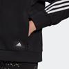adidas Спортивная куртка с молнией и 3 полосками Черный Женский GL0338