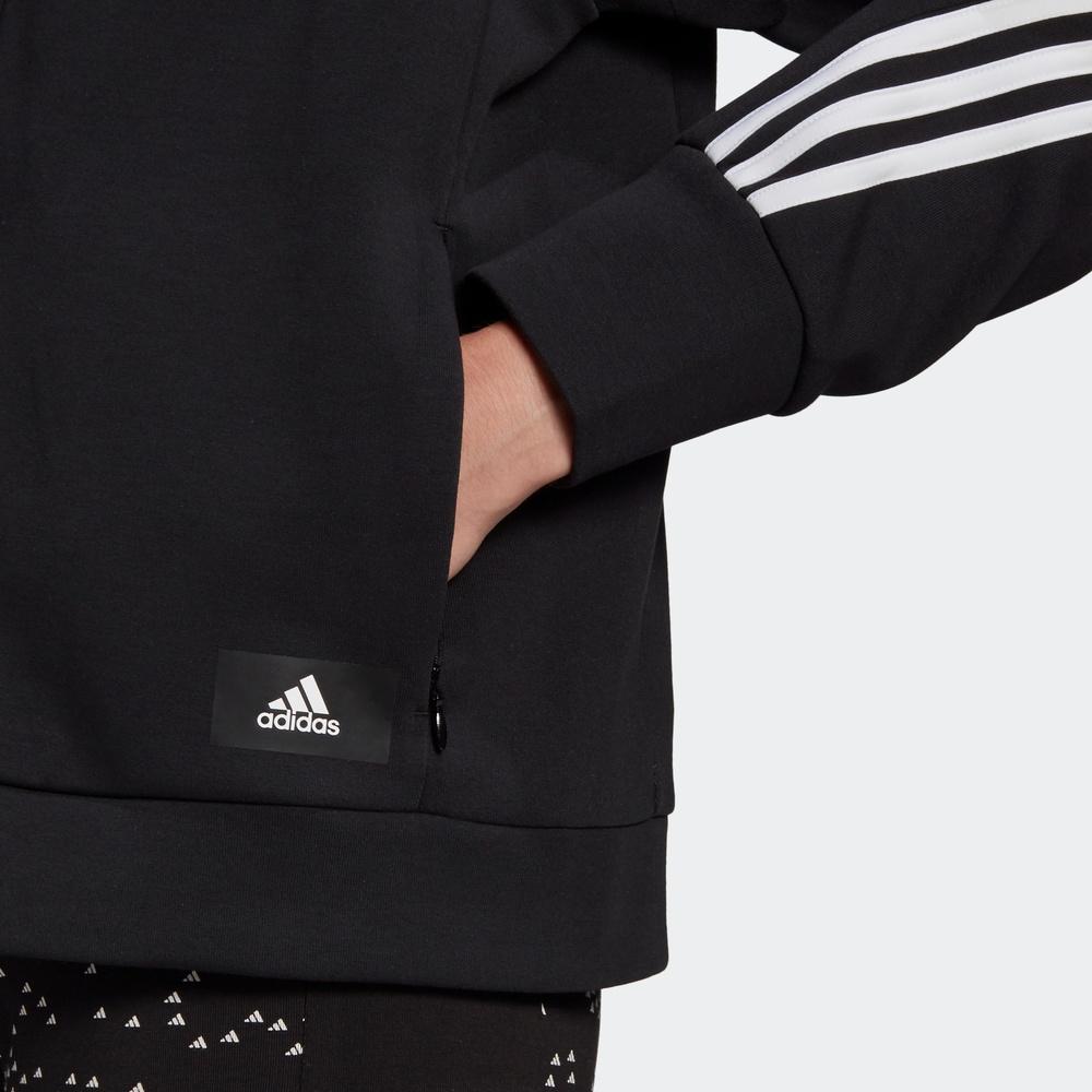adidas Спортивная куртка с молнией и 3 полосками Черный Женский GL0338