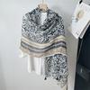 Winter Bohemina Ethnic Floral Viscose Shawl Wrap Lady Thin Scarves Fashion Tassel Pashmina High Quality Foulard Hijab Sjaal