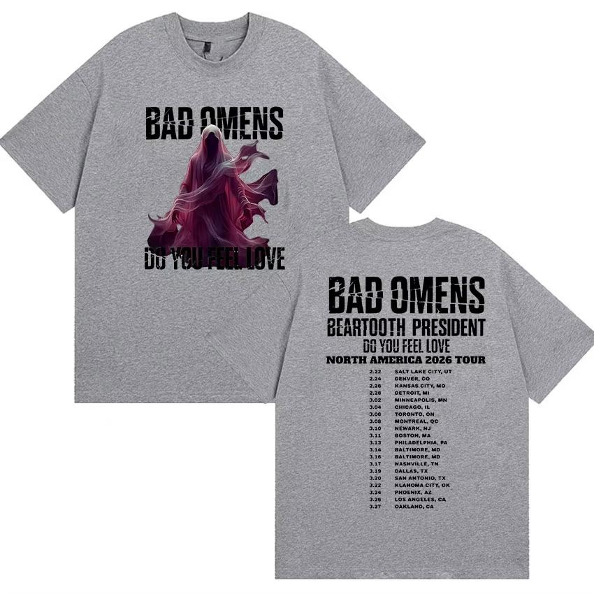 Bad Omens Футболка с принтом 'Do You Feel Love Tour' для мужчин и женщин, летняя готическая одежда, модный топ с круглым вырезом и коротким рукавом