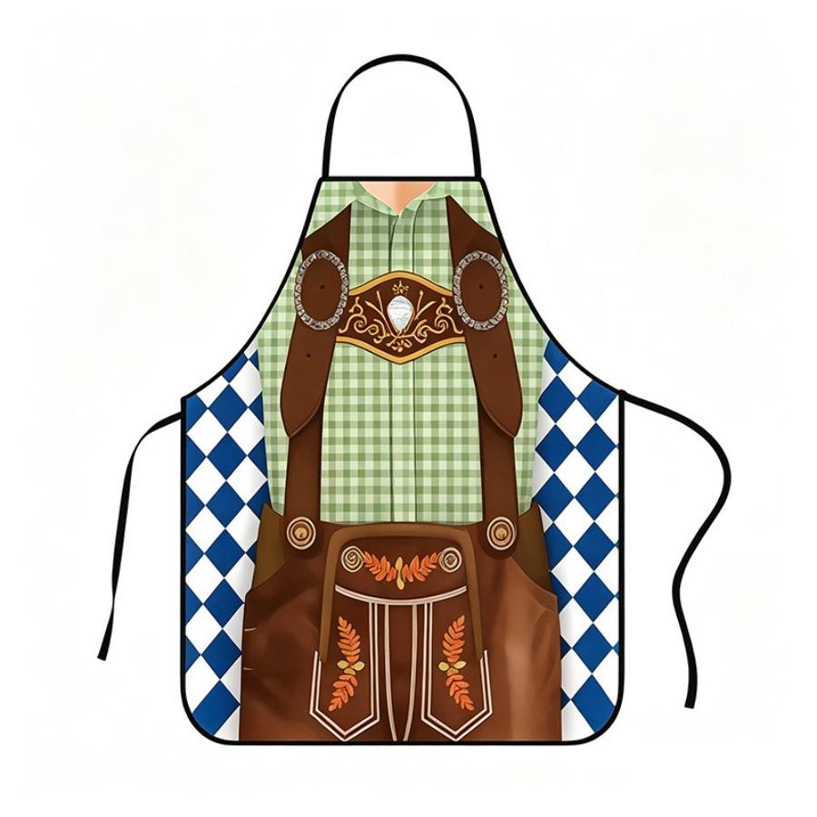 Munich Beer Festival Decorative Apron - German Beer Festival Wacky Character Cosplay Apron with Waterproof Workwear